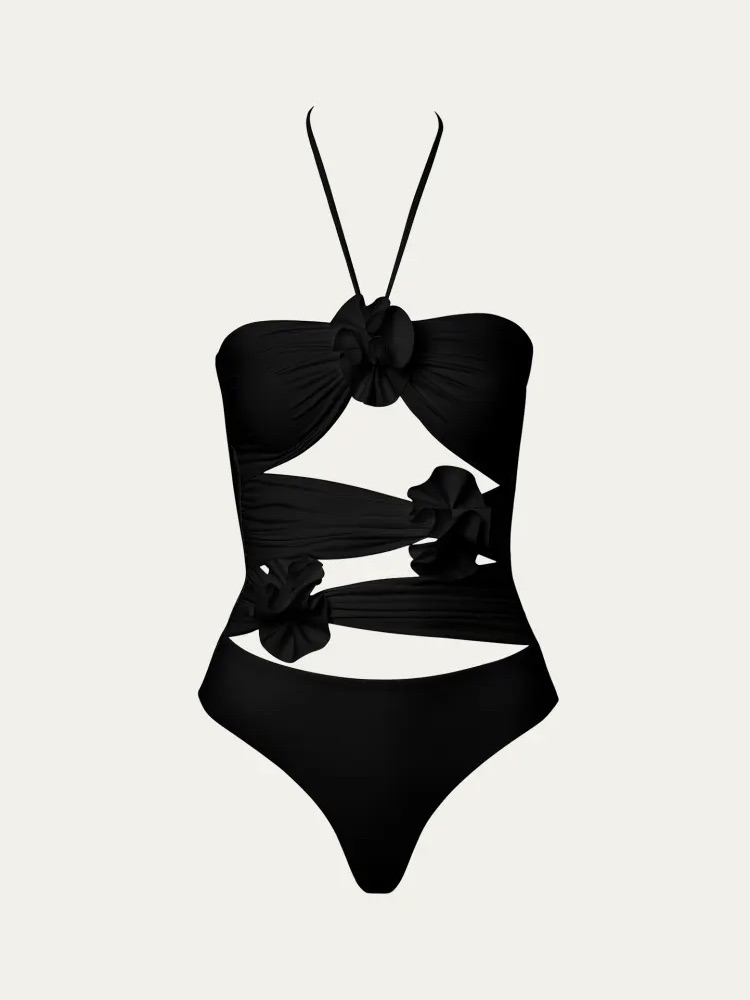 Nwt Maygel Coronel Trinitaria Cutout Halter One-Piece Swimsuit